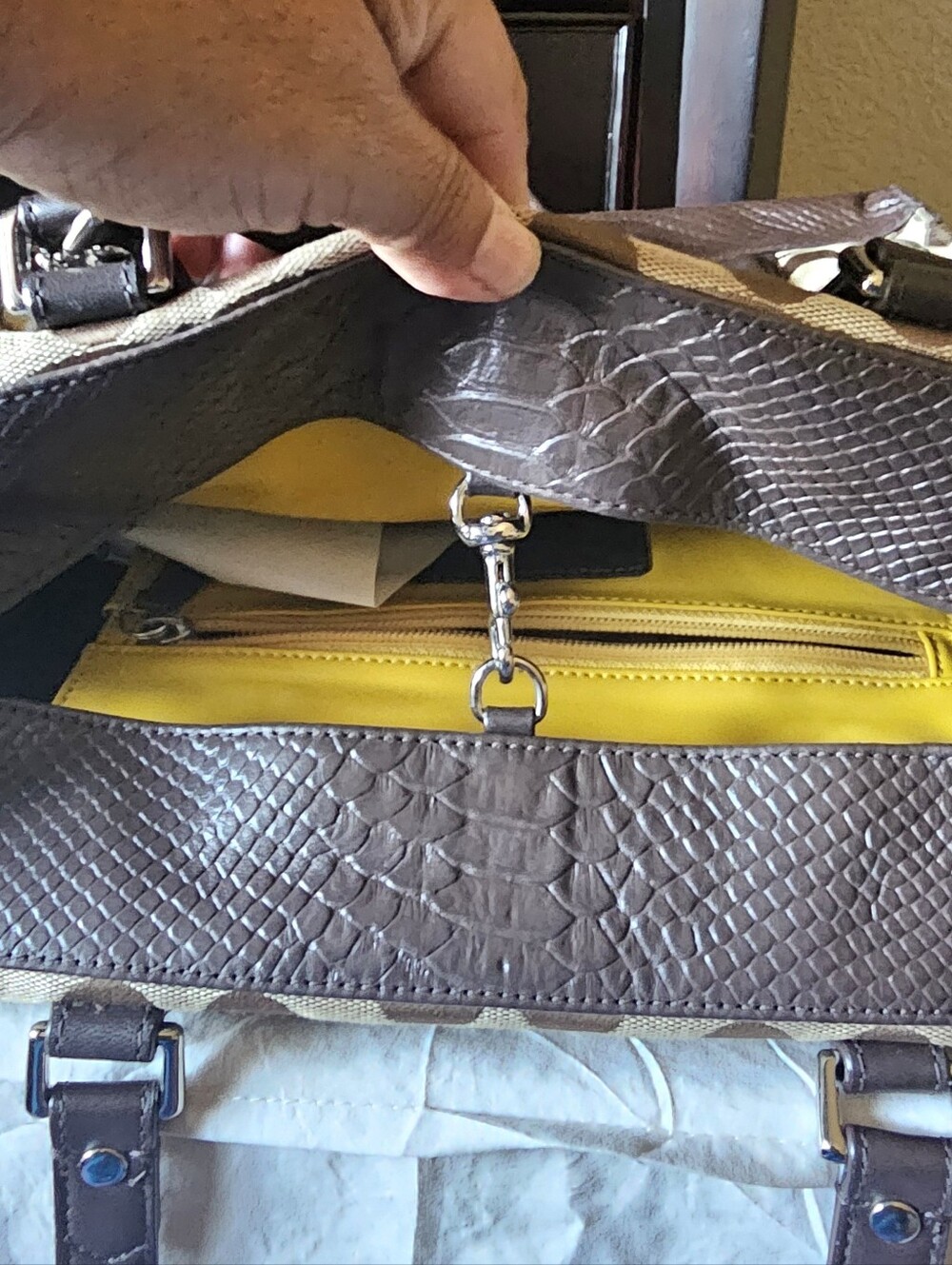 Coach Charlie Signature Python Embossed Tote - Picture 9 of 13